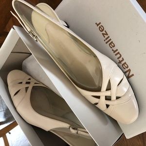 Winter white slingback heels